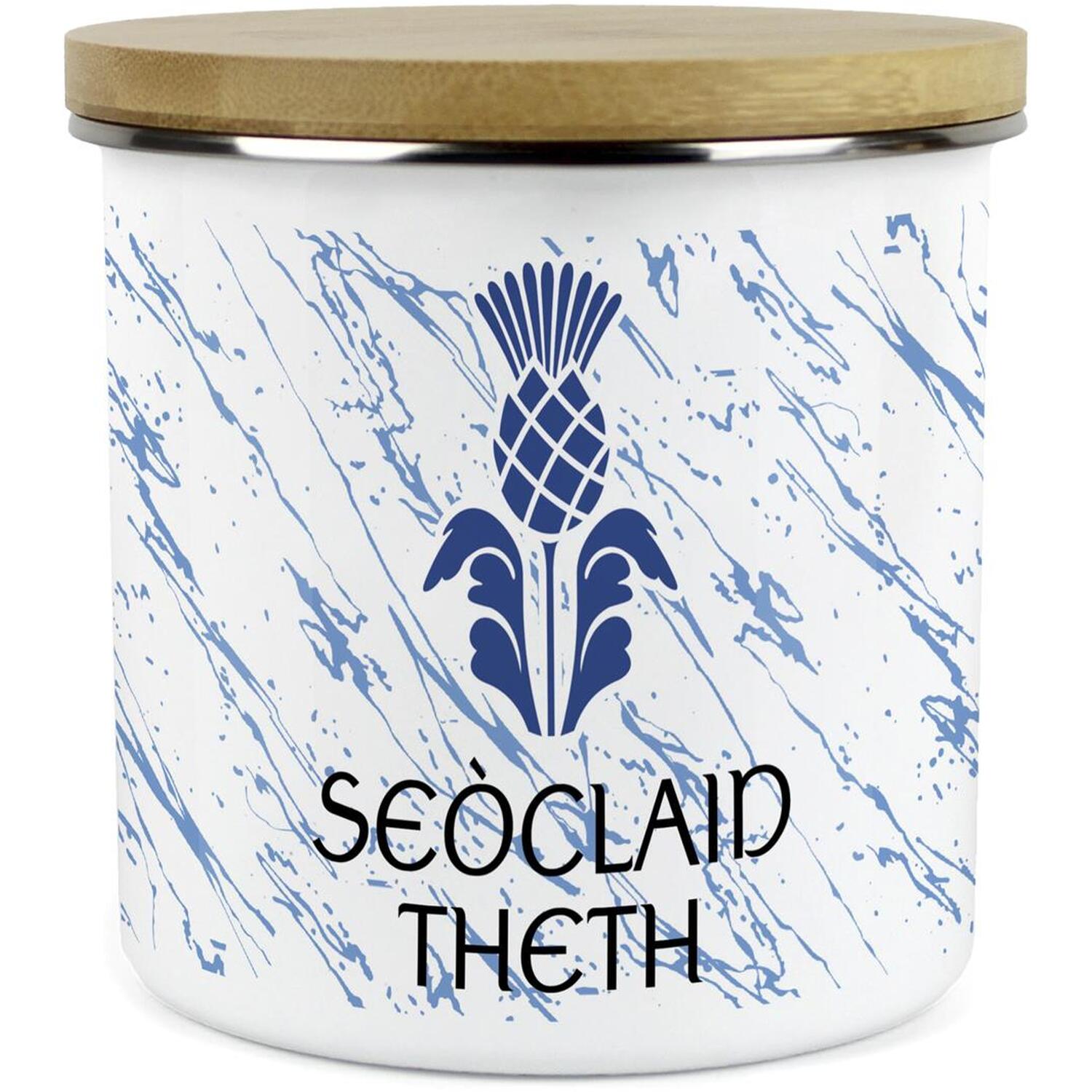 Purely Home Scottish Thistle Large Kitchen Storage Canister (Scottish) - White