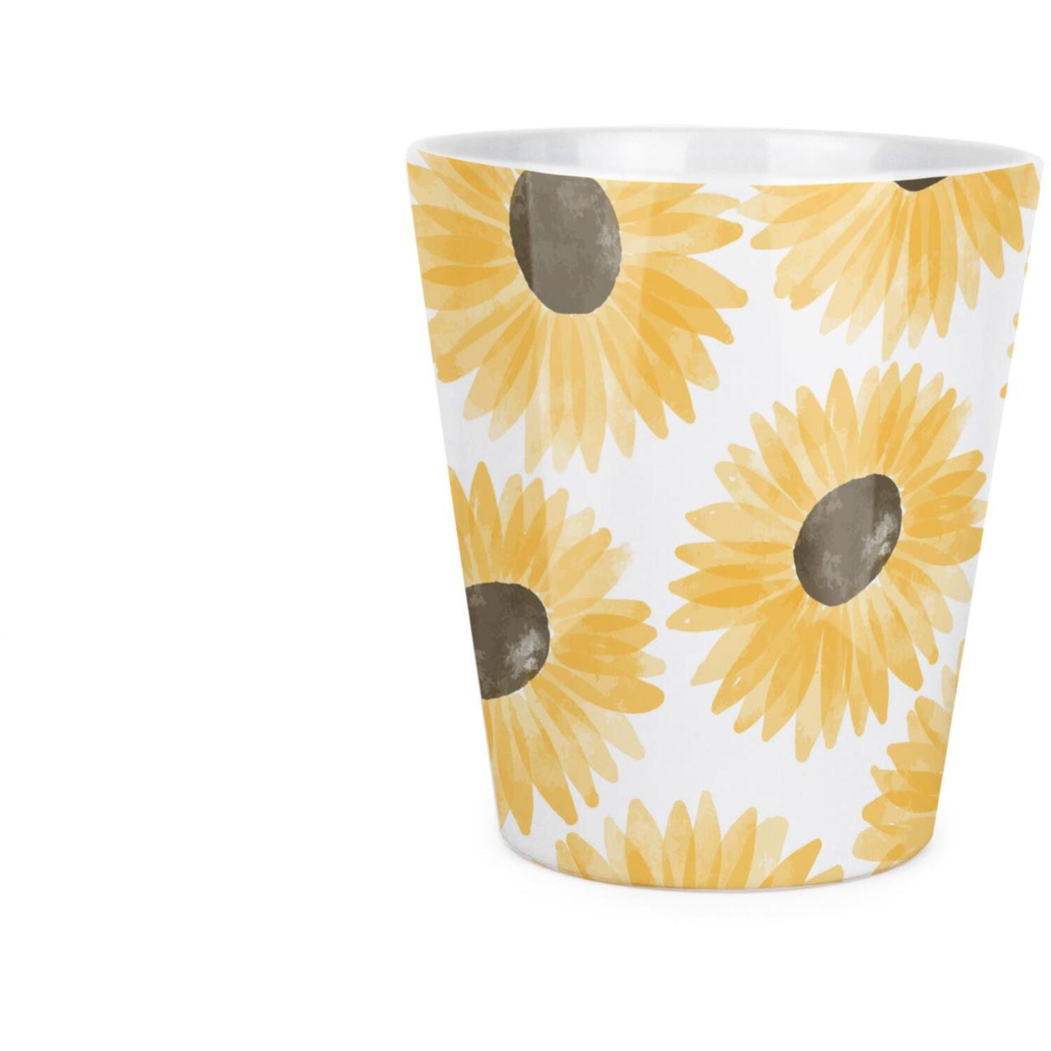 Purely Home Sunflower Print Small Ceramic Plant Pot - Yellow