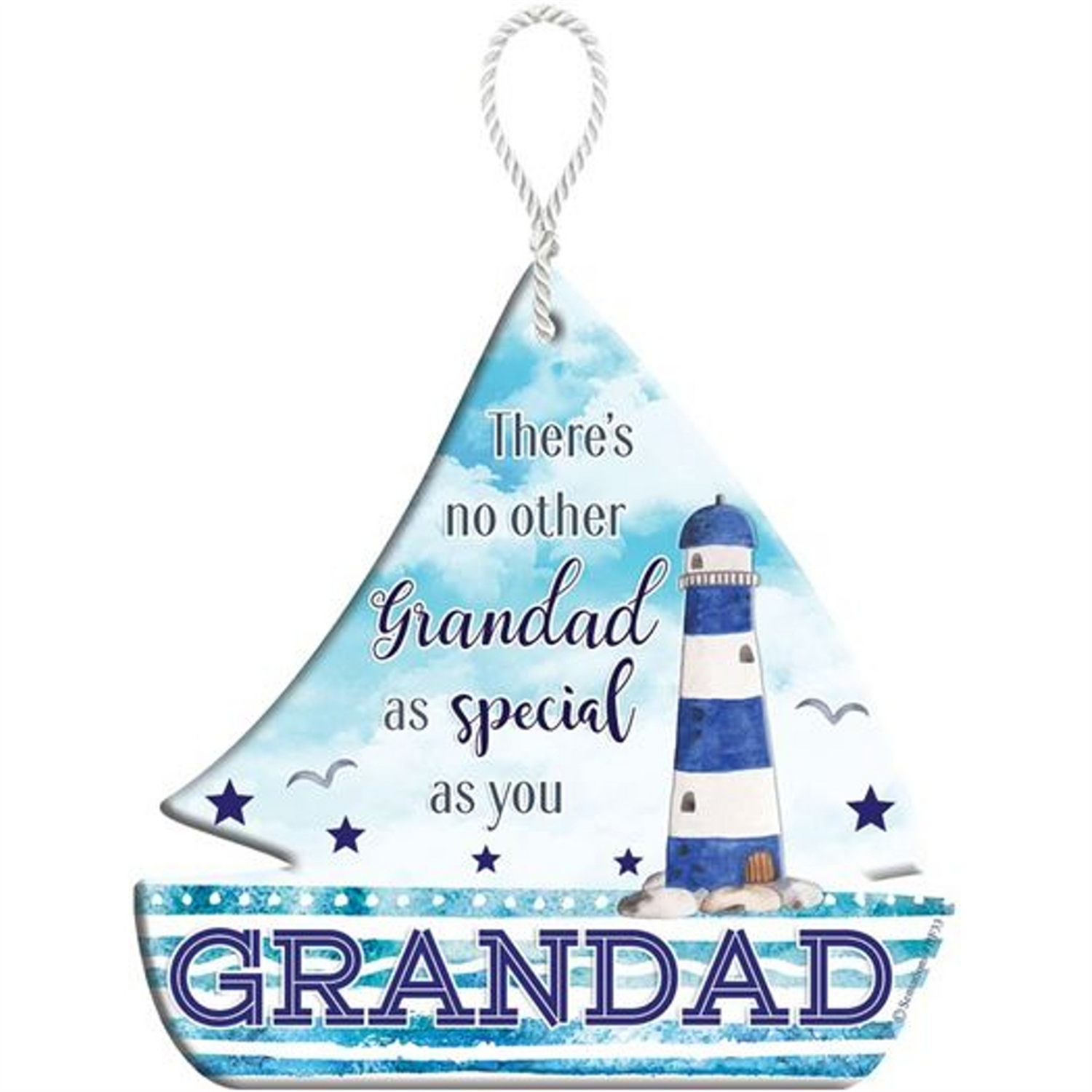 GRANDAD HeartFelts Boat Shaped Hanging Plaque - Multi