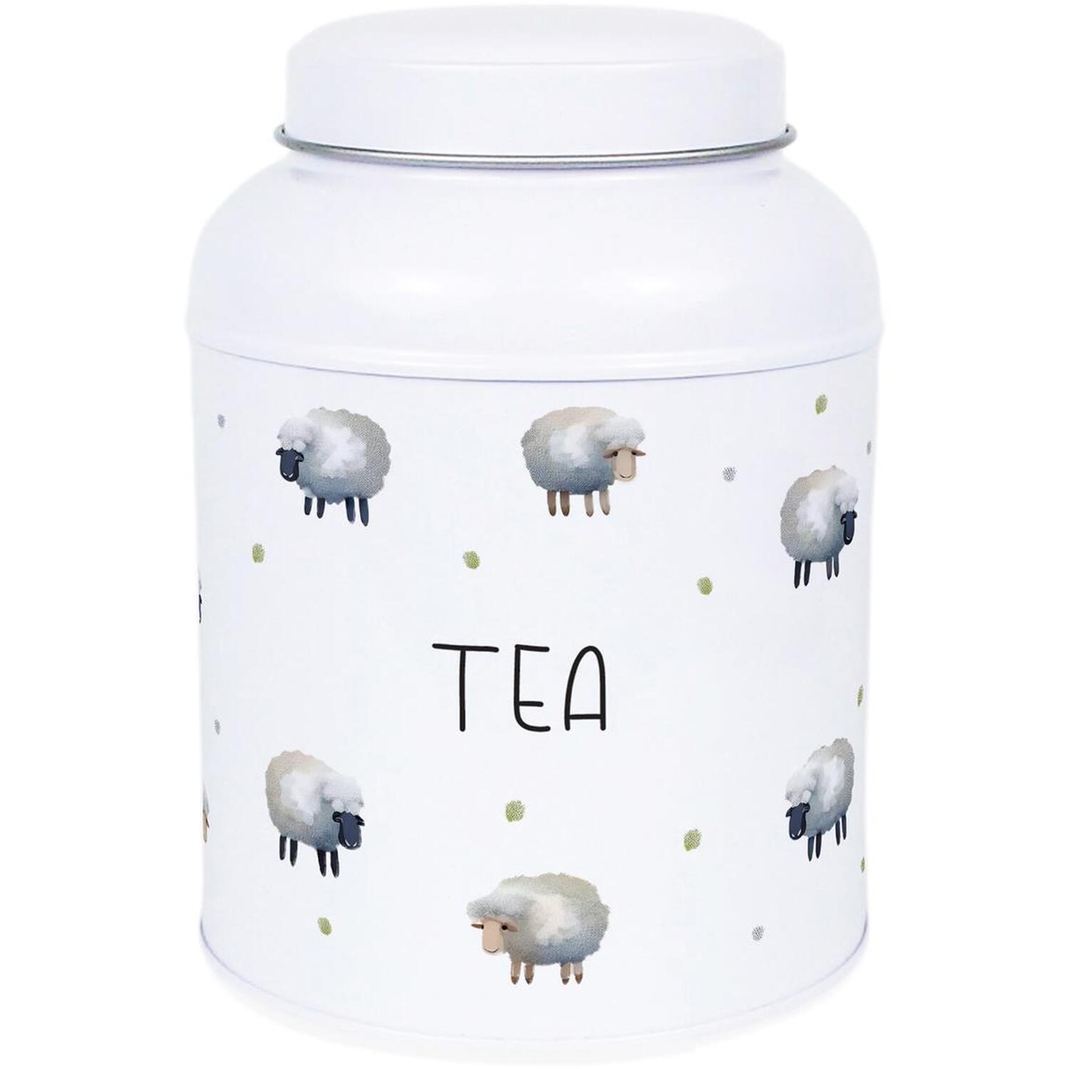 Purely Home Spring Sheep Storage Canister - Small Domed Lid Kitchen/Home Tin - Tea