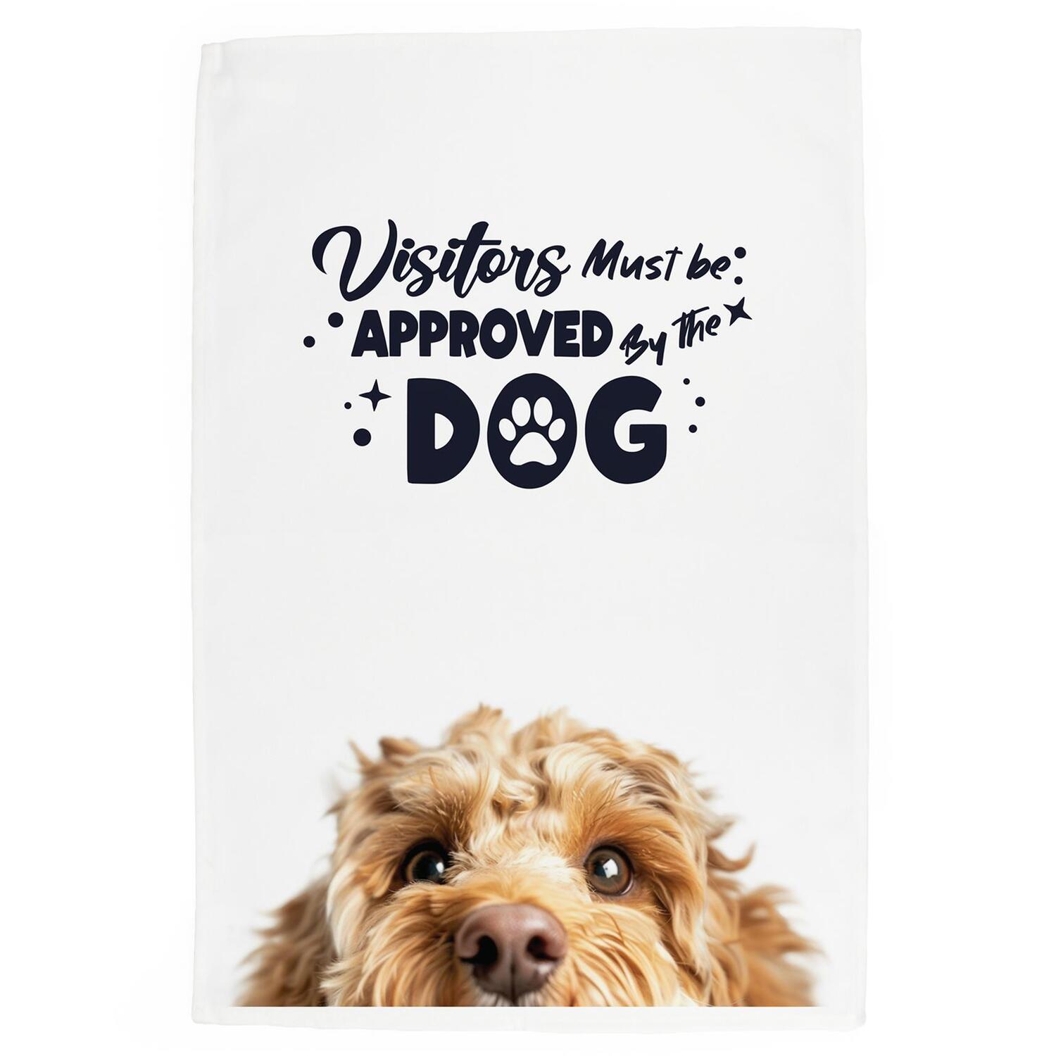 Purely Home Peeping Cockapoo Large Kitchen Tea Towel Dish Cloth - Multicoloured - Image 3
