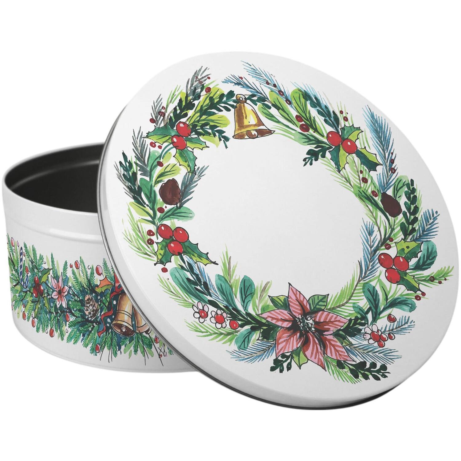 Image of Christmas Wreath Large Cake Tin -&hellip;