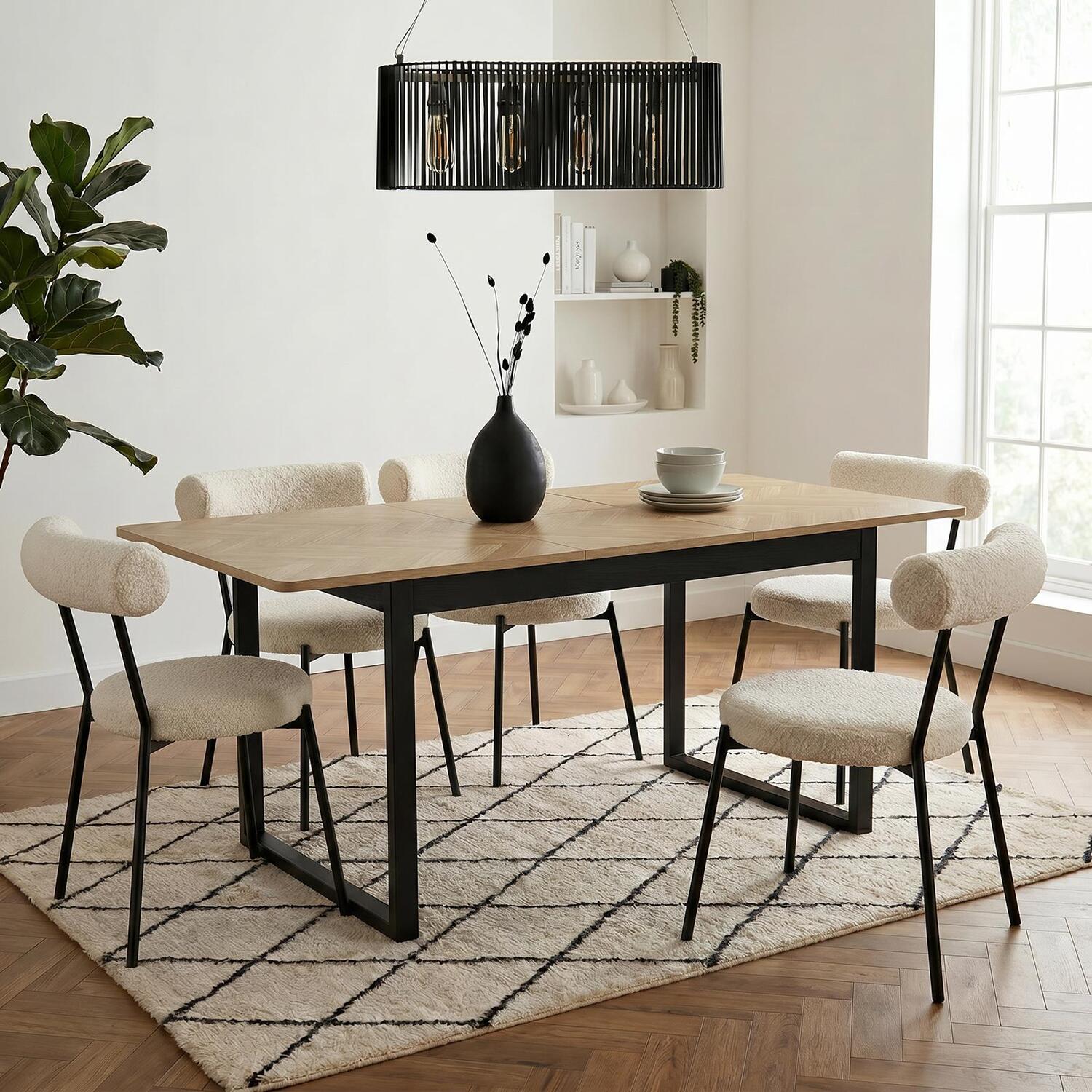 Ohs 4-6 Seater Extendable Dining Table - Light Wood
