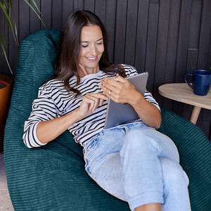 Teal Cord Recliner Bean Bag  shot 18207724