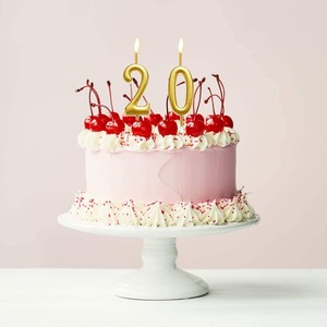 Gold Number Candle Topper Cake Topper