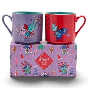 Disney Lilo & Stitch Set of 2 Christmas Mugs