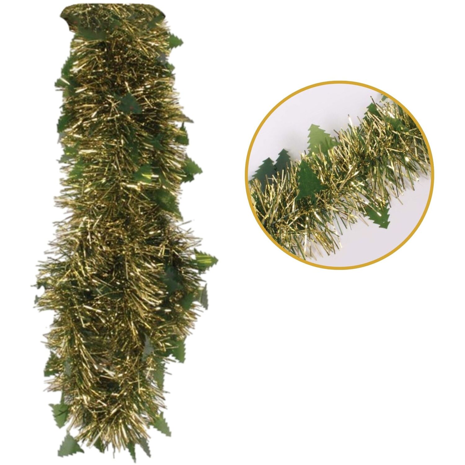  - 2M Christmas Die Cut Xmas Tree Gold Tinsel - Image 3