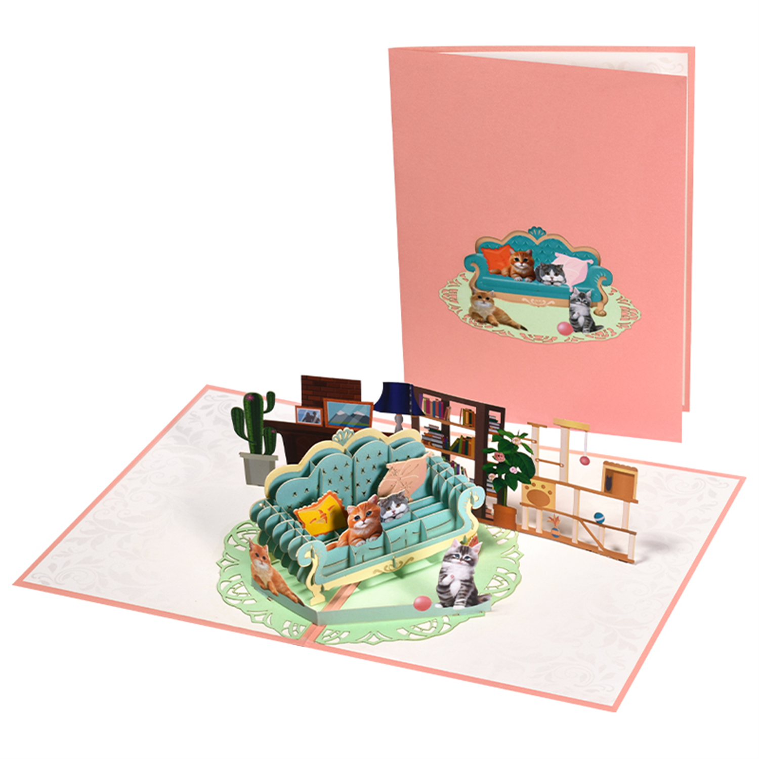  - Cat Design Party 3D Pop-Up Greeting Card - Image 3