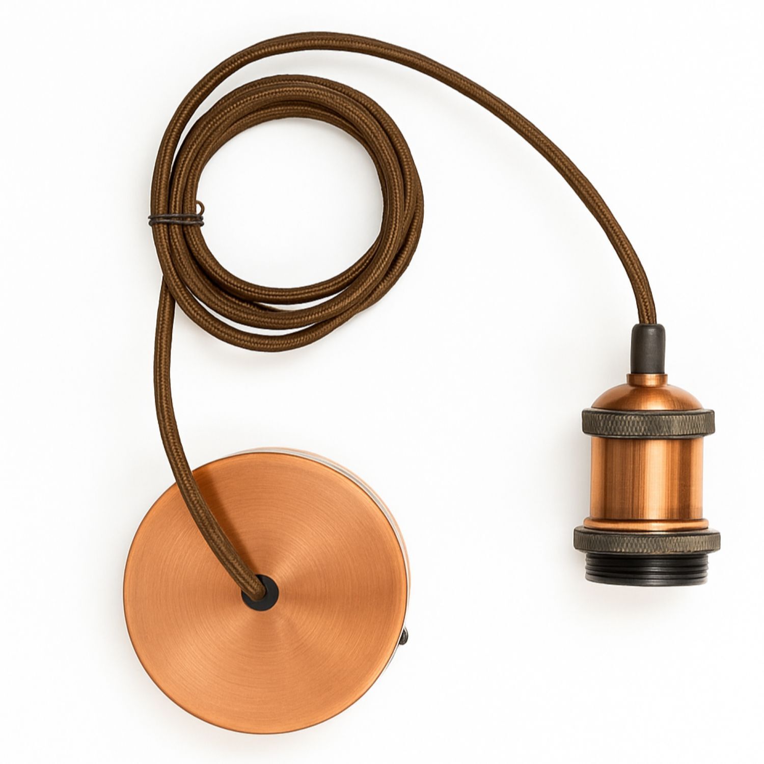 B&Q - Cgc Cassie Copper 1.5M Adjustable E27 Ceiling Suspension Cable Pendant And Matching Ceiling Rose - Image 2