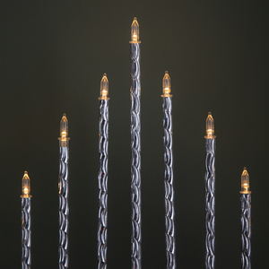 26cm Battery Operated Silver Light-up Christmas Candle Bridge with 9 Warm White LEDs