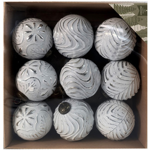 Pack of 9 Nordic Noel Baubles