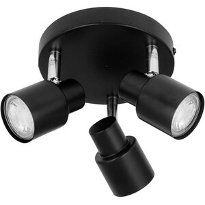 Irwin Black 3 Light Ip44 Bathroom Round Spotlight