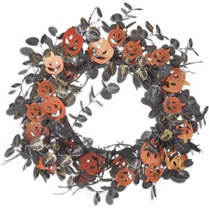 Glittery Pumpkin Halloween Wreath
