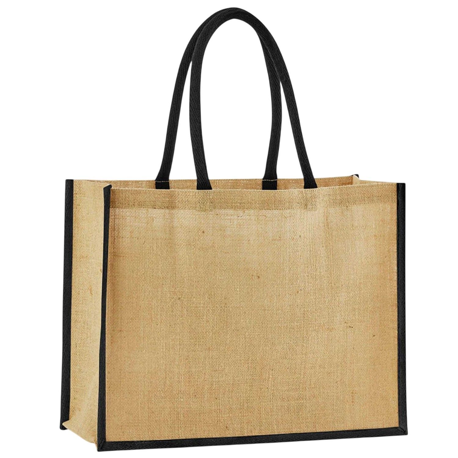 Westford Mill Classic Starched Jute Tote Bag A - Natural/Black