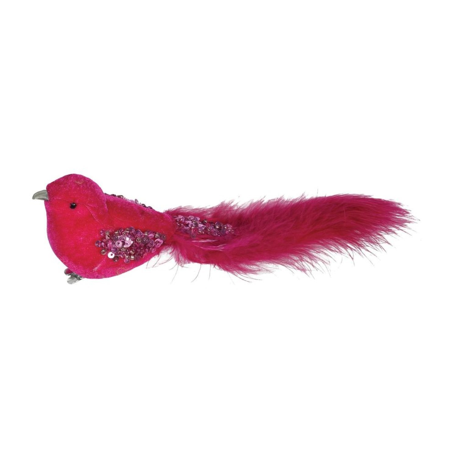 Kdmd Unisex Pink Hot Velvet Bird With Glitter & Clip 20Cm 3 Pack - Image 2