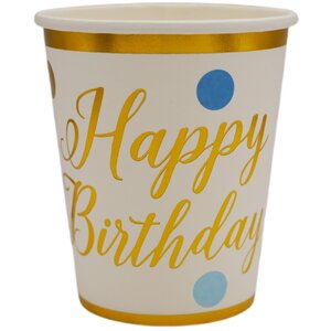 Pack of 96 Happy Birthday Dots Party Paper Cups