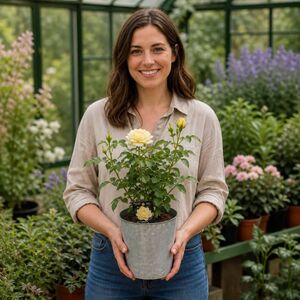 Plants By Post 3L Silver Anniversary Yellow Rose Bush C