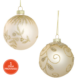 Champagne Sparkling Beaded Bauble
