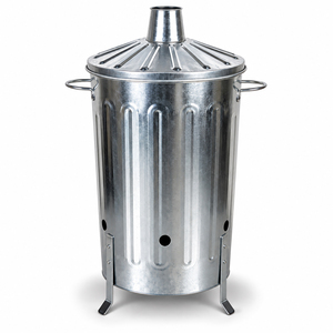 18L Garden Galvanised Incinerator Fire Bin Rubbish Pit