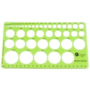Metric Circles Template 2mm to 34mm - Green