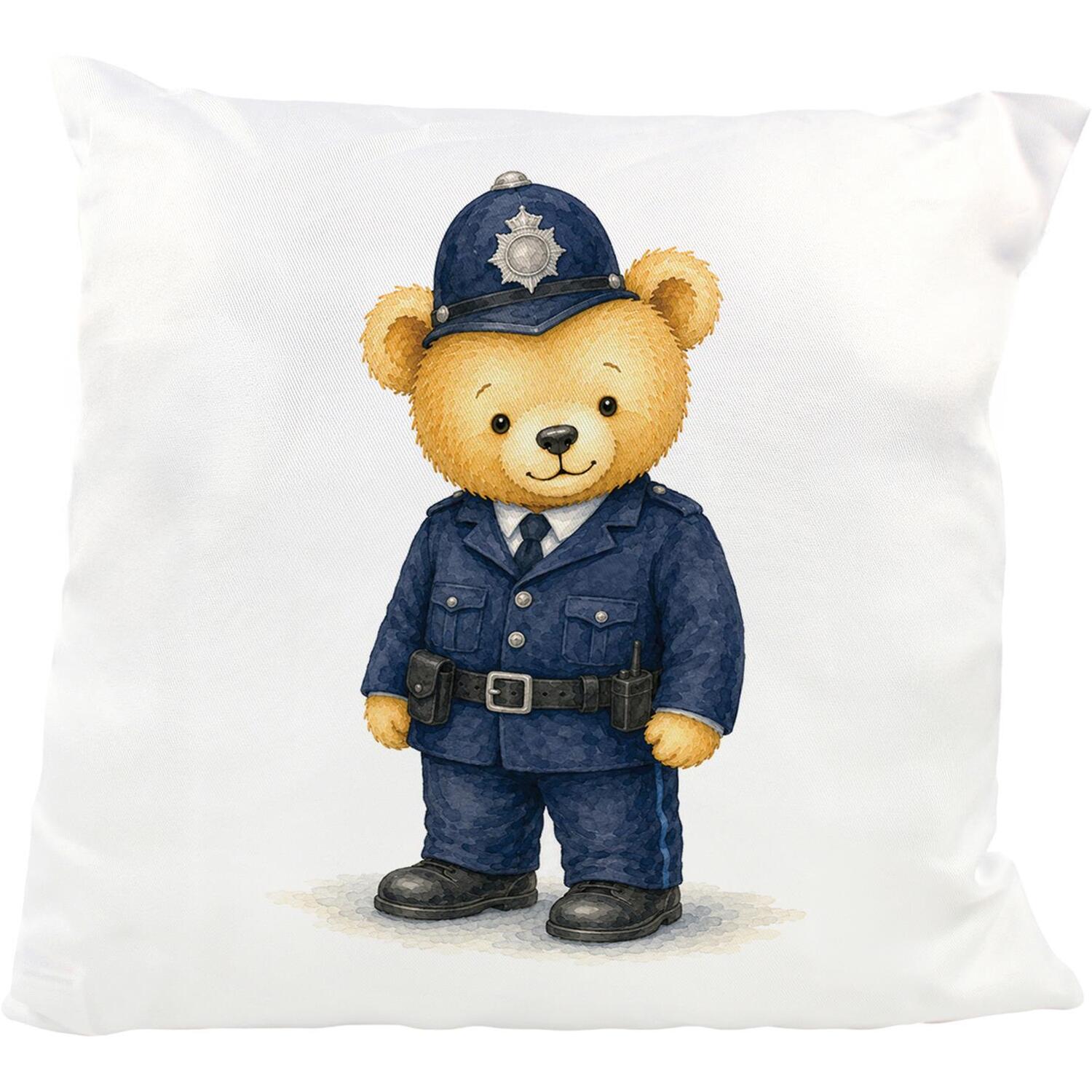 Purely Home Novelty Police Officer Teddy Bear Cushion - Multi