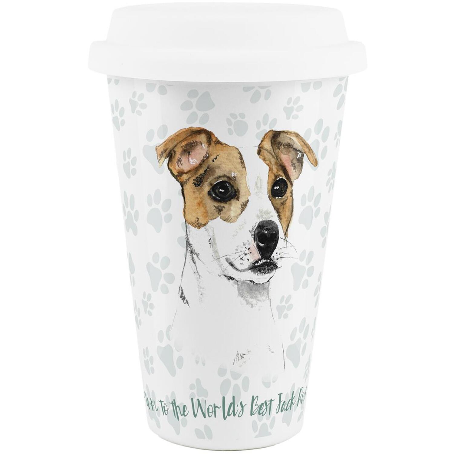 Jack Russell Dog Mum Ceramic Travel Mug - Novelty Dog Portrait Reusable Cup Gift - Image 2
