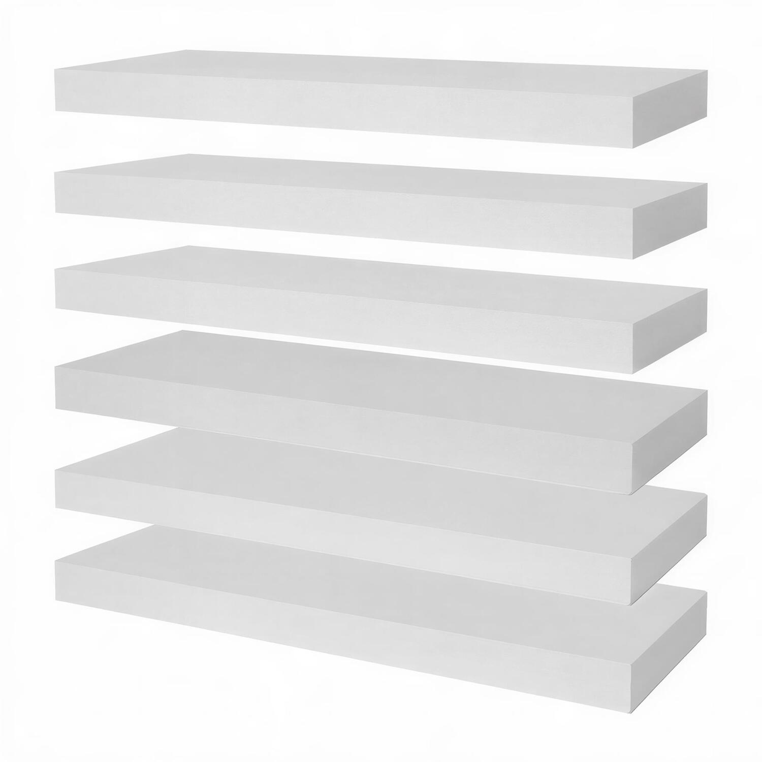 Harbour Housewares Wooden Floating Shelves 40Cm - White / 6