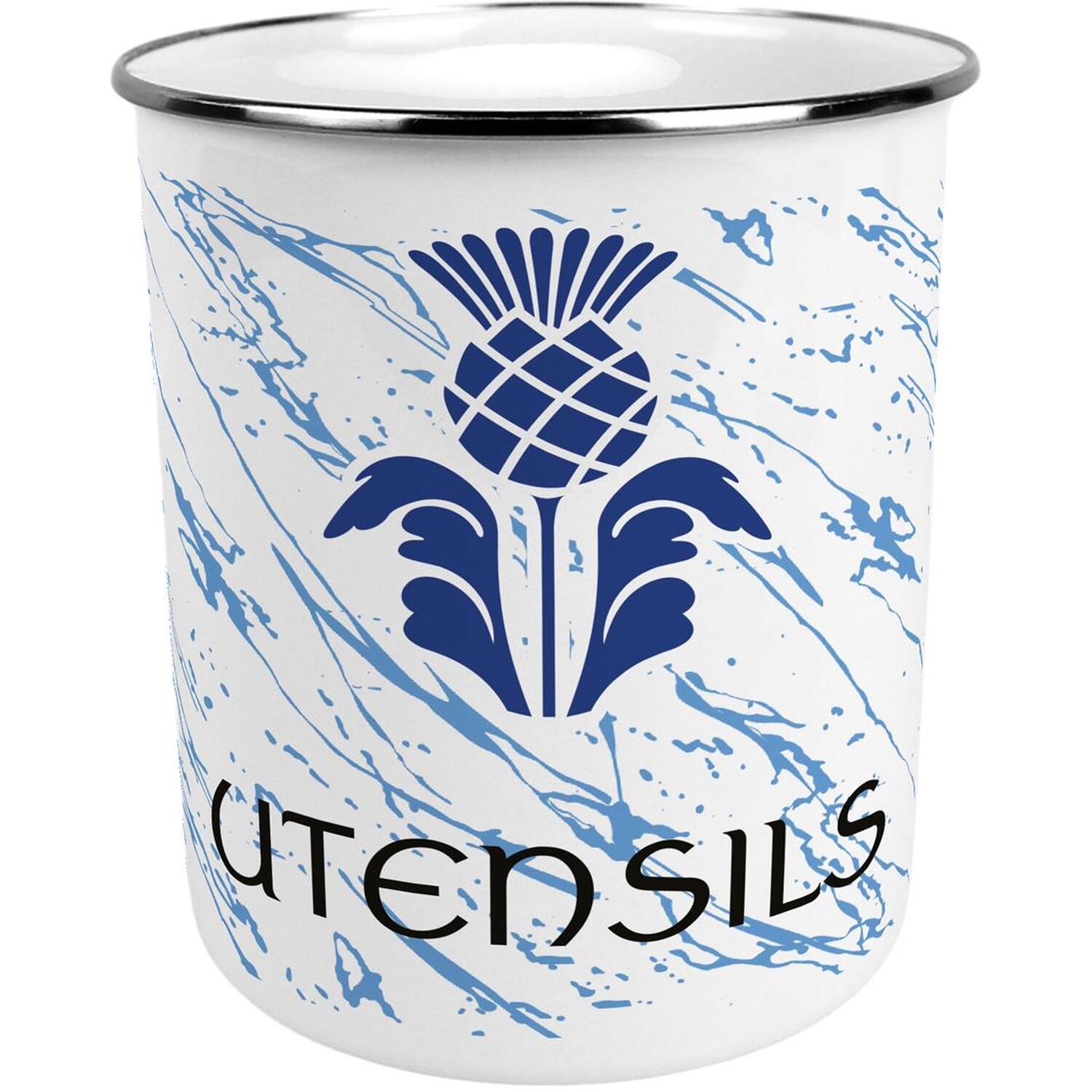 Purely Home Scottish Thistle Large Metal Kitchen Utensil Pot