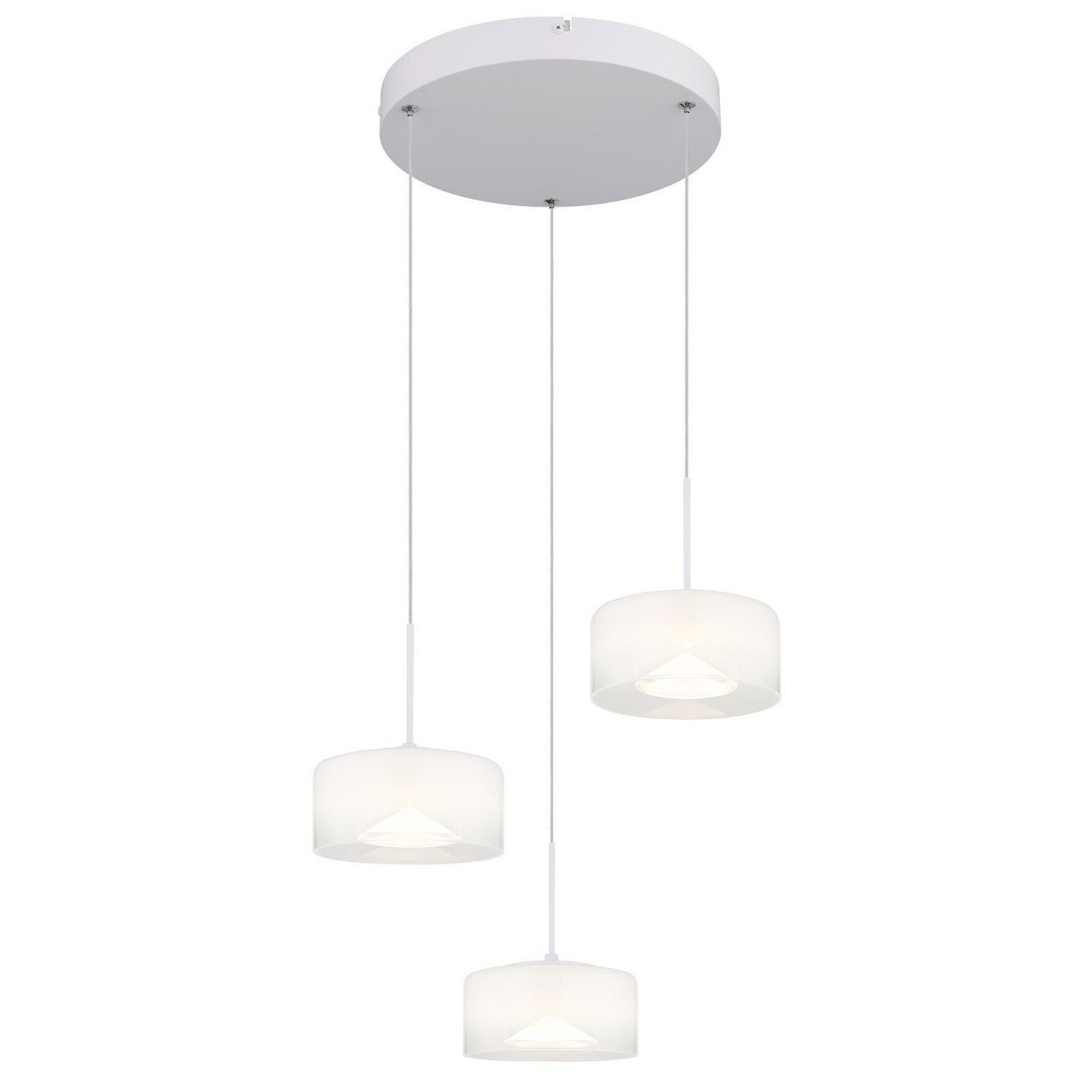 Netlighting Unisex White Belinda Cluster Pendant Matt Opal Glass Shade 3X Led 4000K Size 18 - Image 2