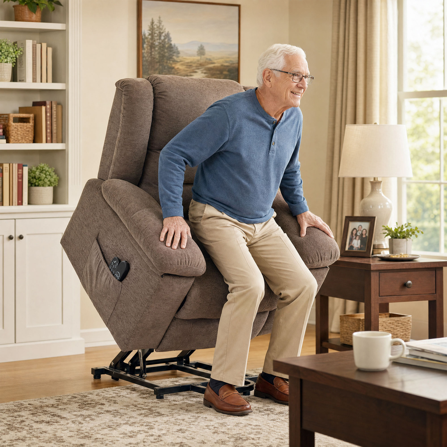 Homcom Brown Oversized Riser Recliner Chair With Vibration Massage And Heat - Image 4