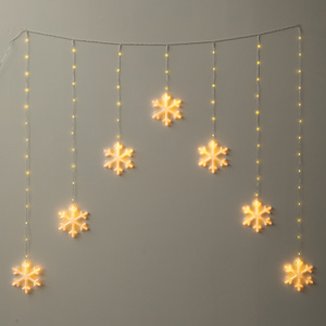 Neon Snowflake Curtain Lights, 1.2 x 1.2m, 588 LEDs