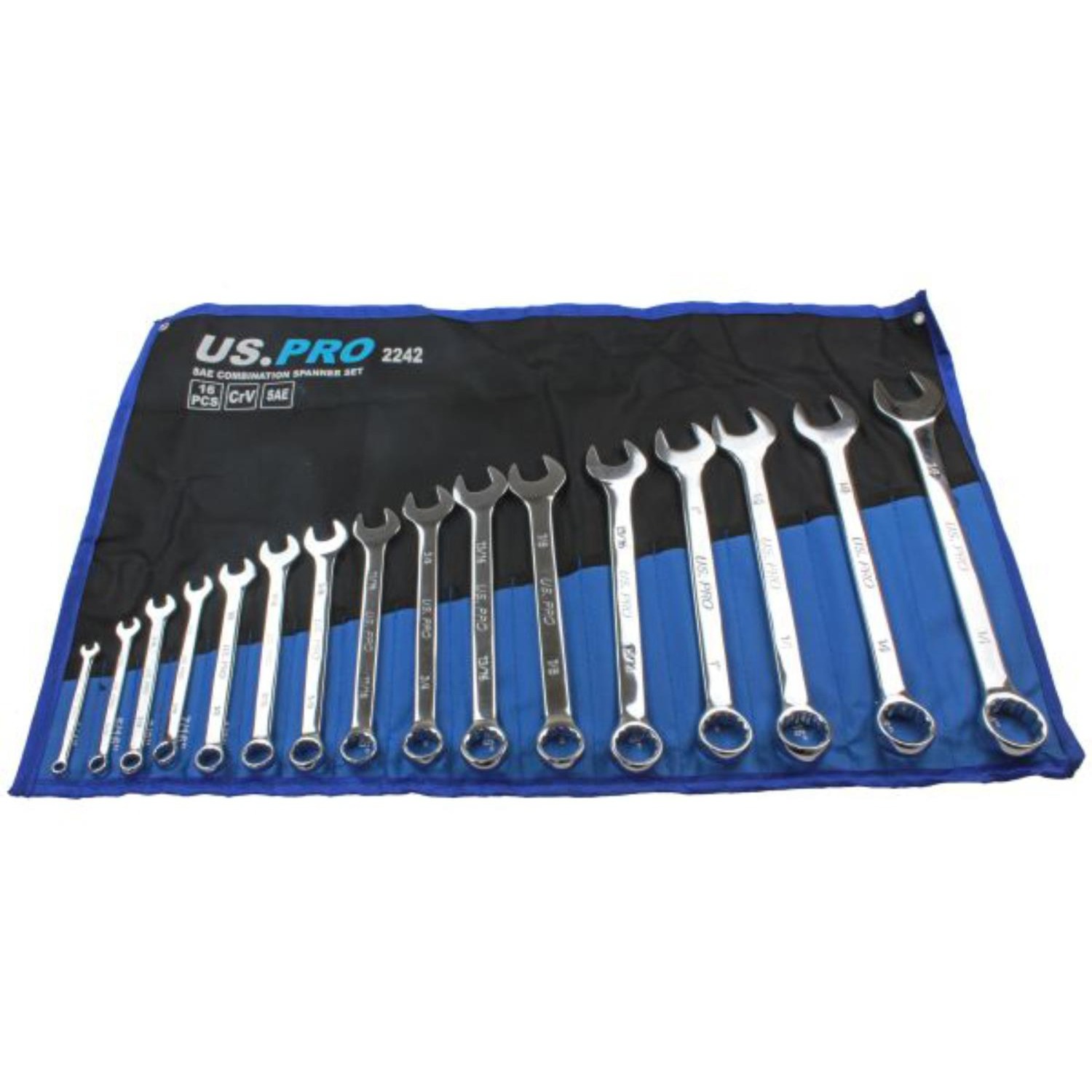 US PRO Tools 16pc SAE / Imperial Combination Spanner Set 1/4"" to 1-1/4"" NEW 2242 - Image 4