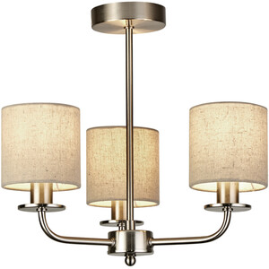 Satin Silver Ceiling Light With Linen Shades