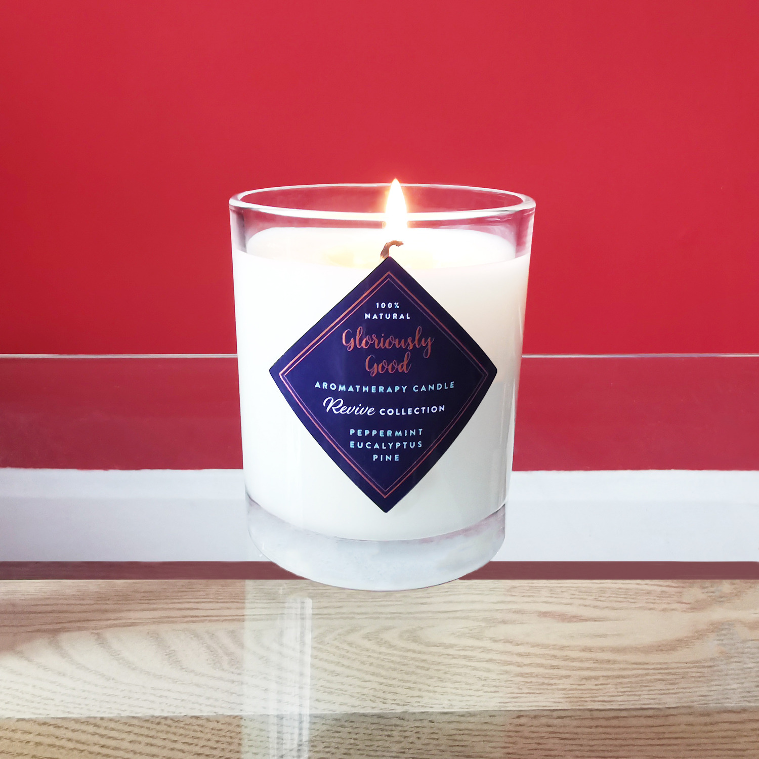 Peppermint Eucalyptus And Pine Aromatherapy Candle - White