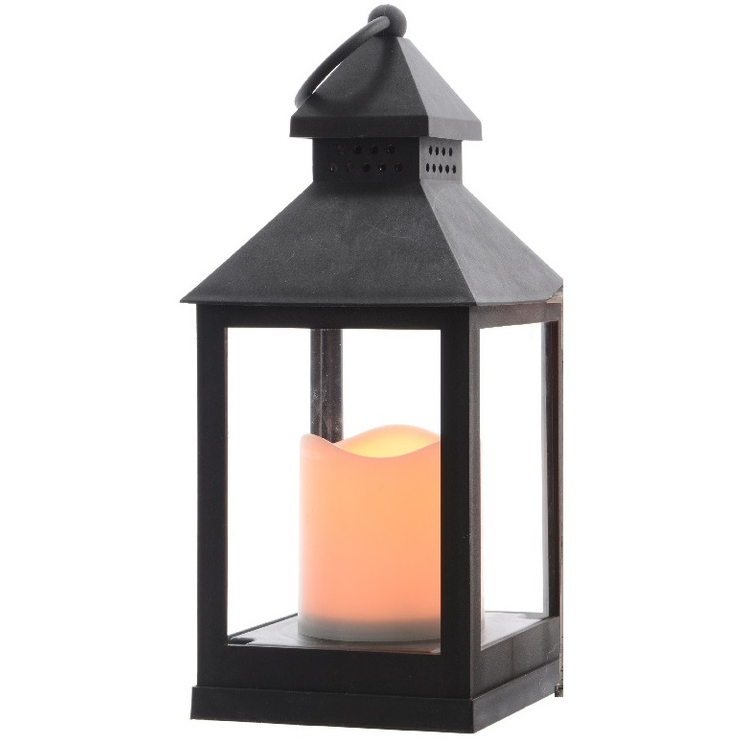 Image of Black Candle Lantern 24cm - Black