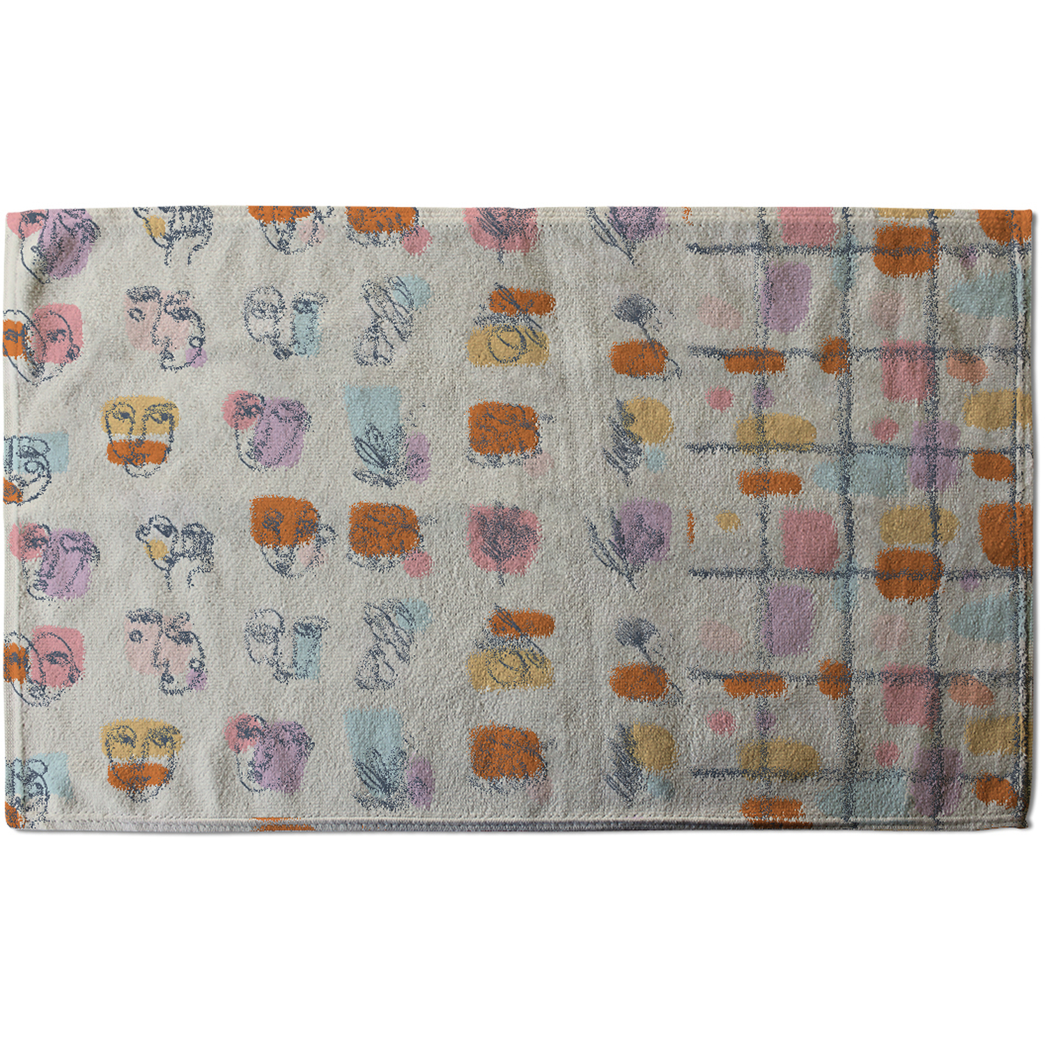 Leaves And Flowers Abstract Shapes Bath Towel - Orange