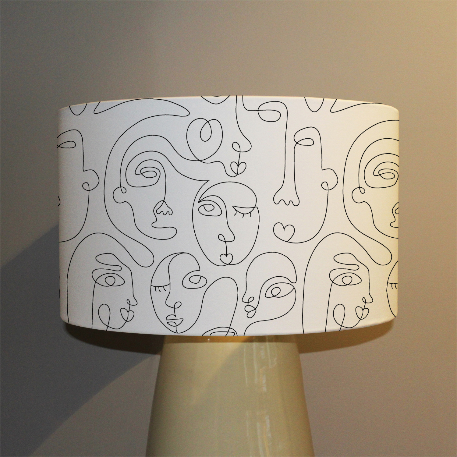 Image of Line Drawing Of Faces Designer Lamp&hellip;