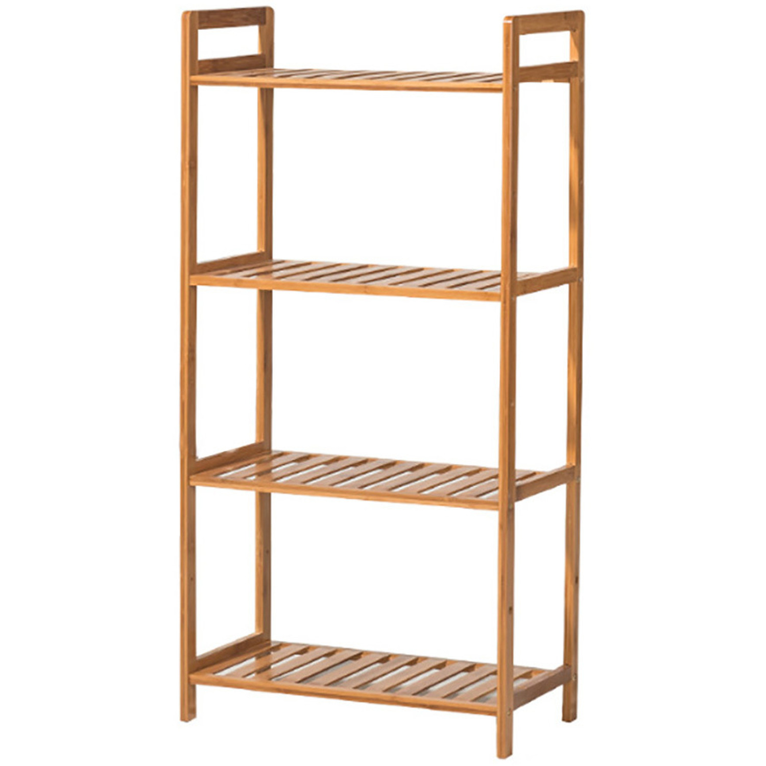 Tiered Bamboo Wood Book Storage Shelf - Brown 100 X 50 X 25cm