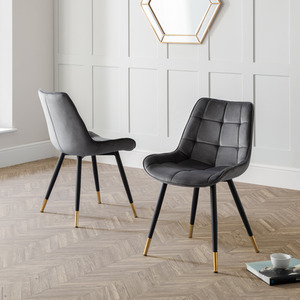 Set Of 2 Hadid Dining Chairs - Grey