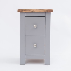 Mirano 2 Drawer Petite Bedside - Chrome Knob