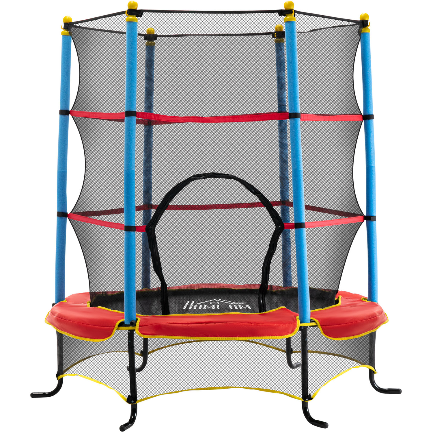 Image of 5.4FT Kids Trampoline with Enclosure - Red and Blue