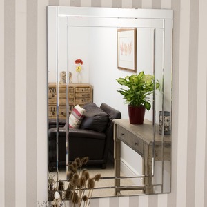 MirrorOutlet Dorney All Glass Double Framed Mirror 120 x 80cm