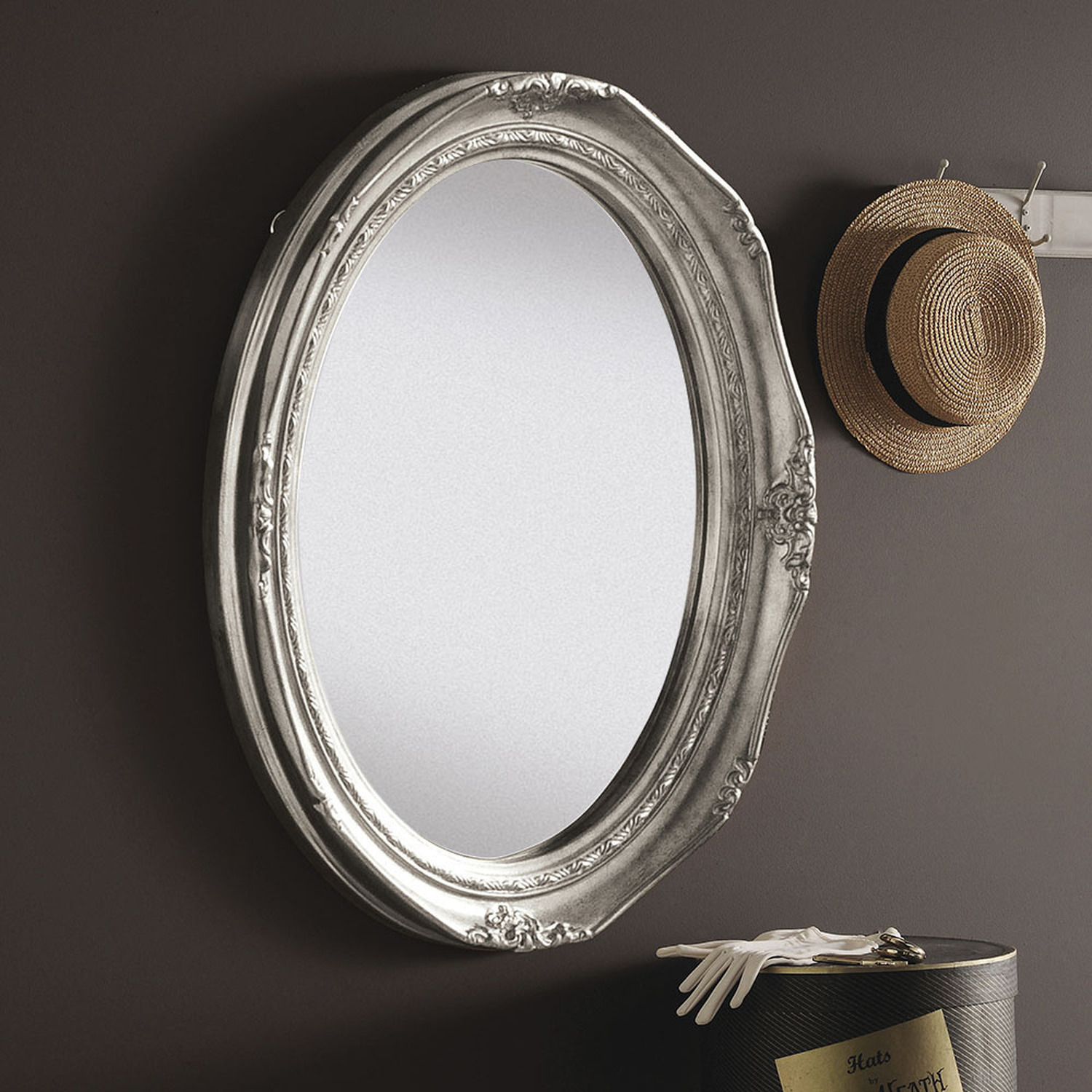 Traditional Oval Mirror Silver - Silver thumbnail