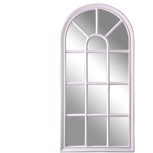 White Arched Window Style Wall Mirror 35X70Cm