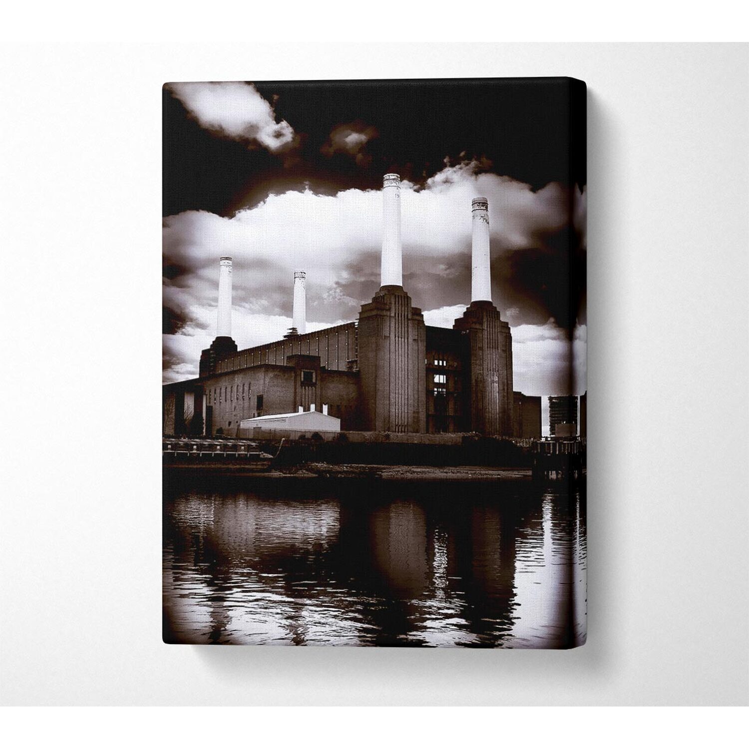 Wallart-Direct - Battersea Power Station Canvas Print Wall Art - Yellow / 101.6cm thumbnail