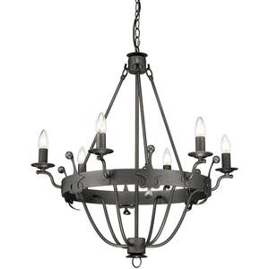 Windsor 6 Light Chandelier Graphite Finish, E14