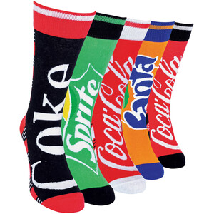 5 Pack Novelty Cotton Socks Colorful Stripes, Fun Design, Branded Logo