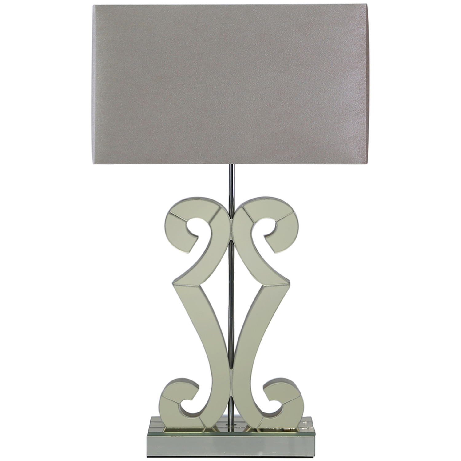 Vanity Living - Gold Glass Table Lamp with Rectangle Velvet Shade - Gold thumbnail