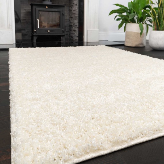 Soft Value Natural Cream Shaggy Area Rug