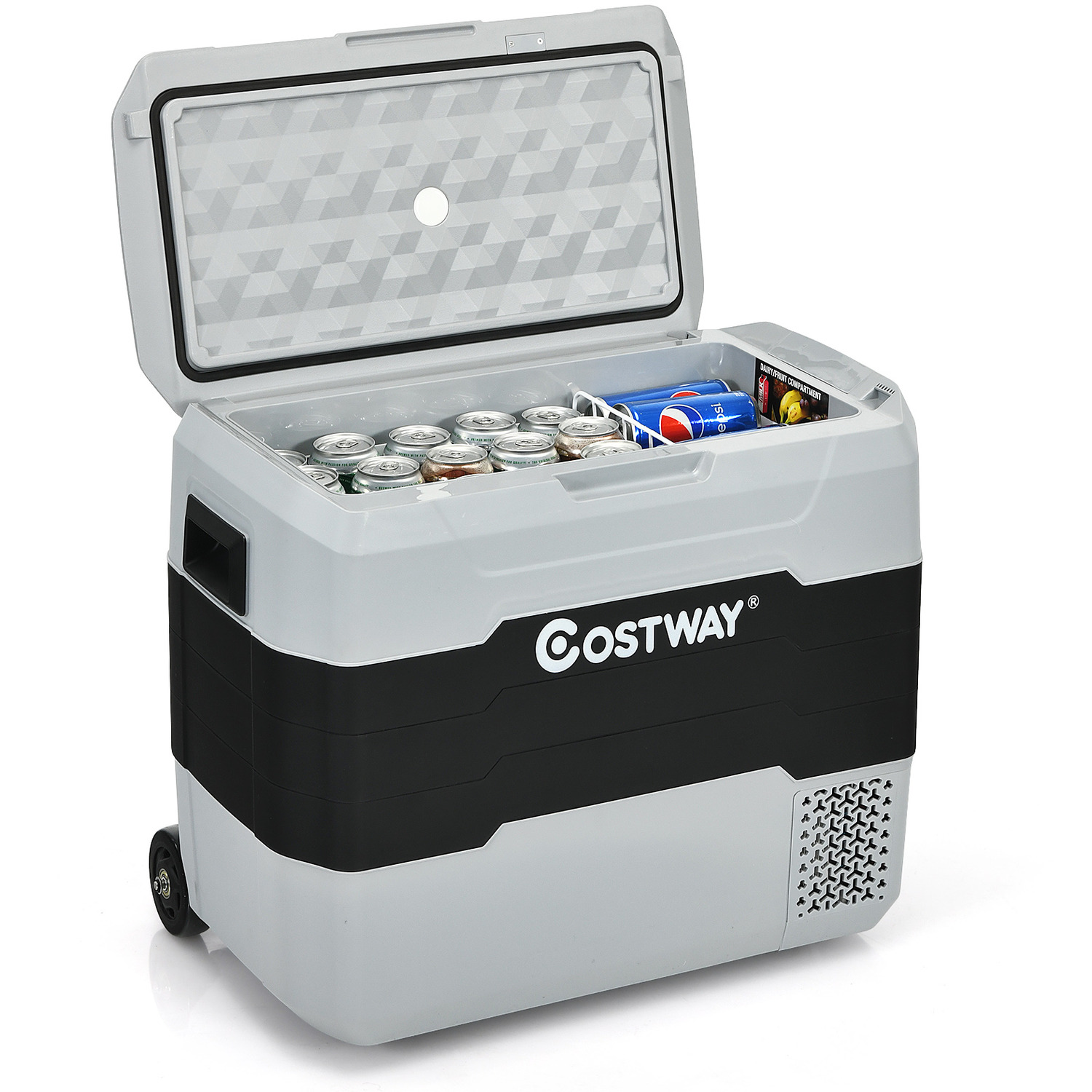 Image of Costway 50 Liter Capacity Car Fridge Car Freezer - Grey